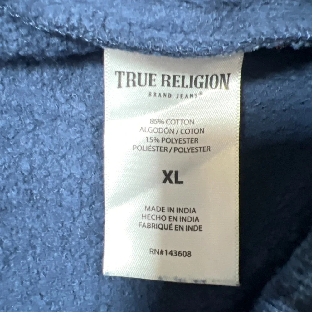 True Religion‎ Jogger Pants Mens XL Navy Cotton Athletic Gym Workout Drawstring